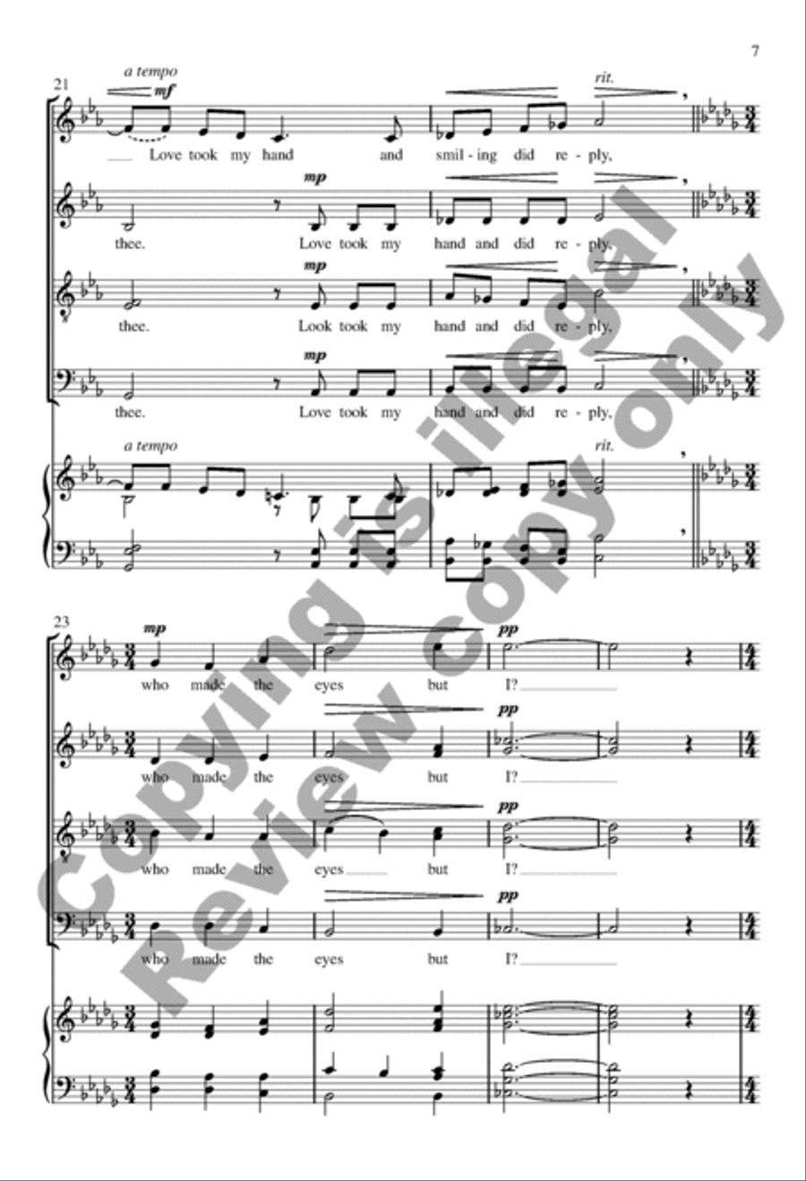 Love Bade Me Welcome Divisi scores gallery preview page 7
