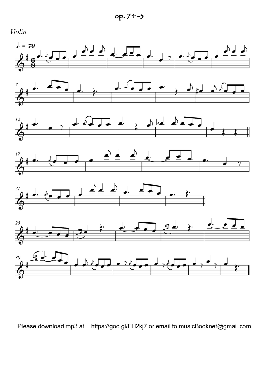 Easy Violin Guitar duets by Giuliani 74-3 String Duet scores gallery preview page 3