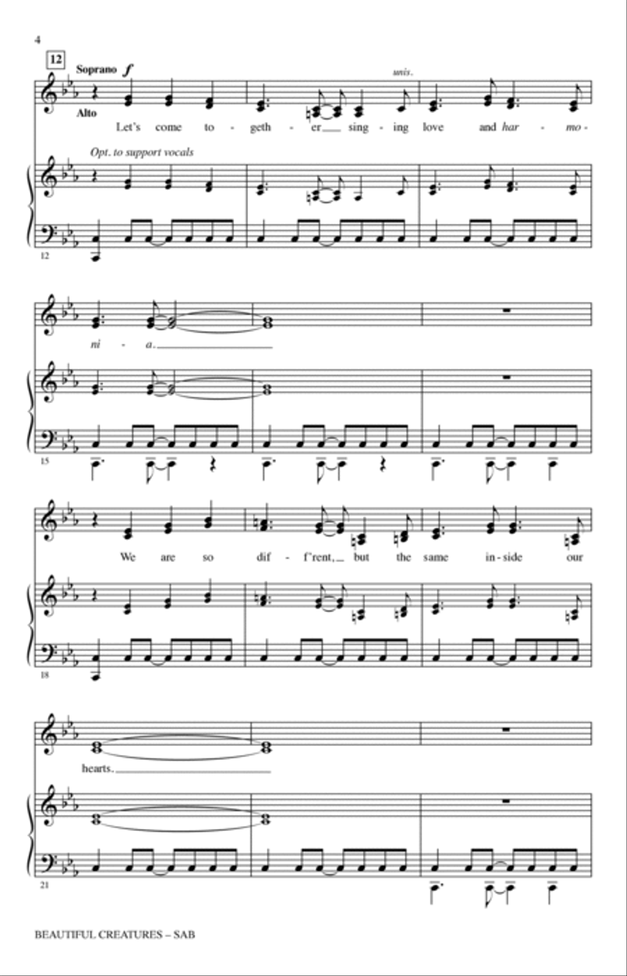 Beautiful Creatures (from Rio 2) (arr. Roger Emerson) 3-Part scores gallery preview page 2