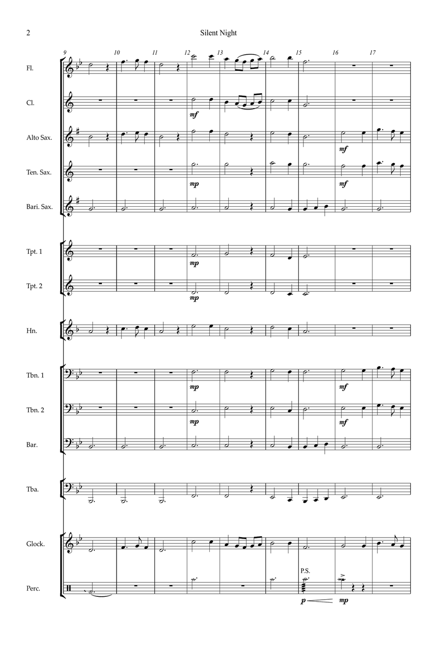 Silent Night Silent Night Concert Band scores gallery preview page 2