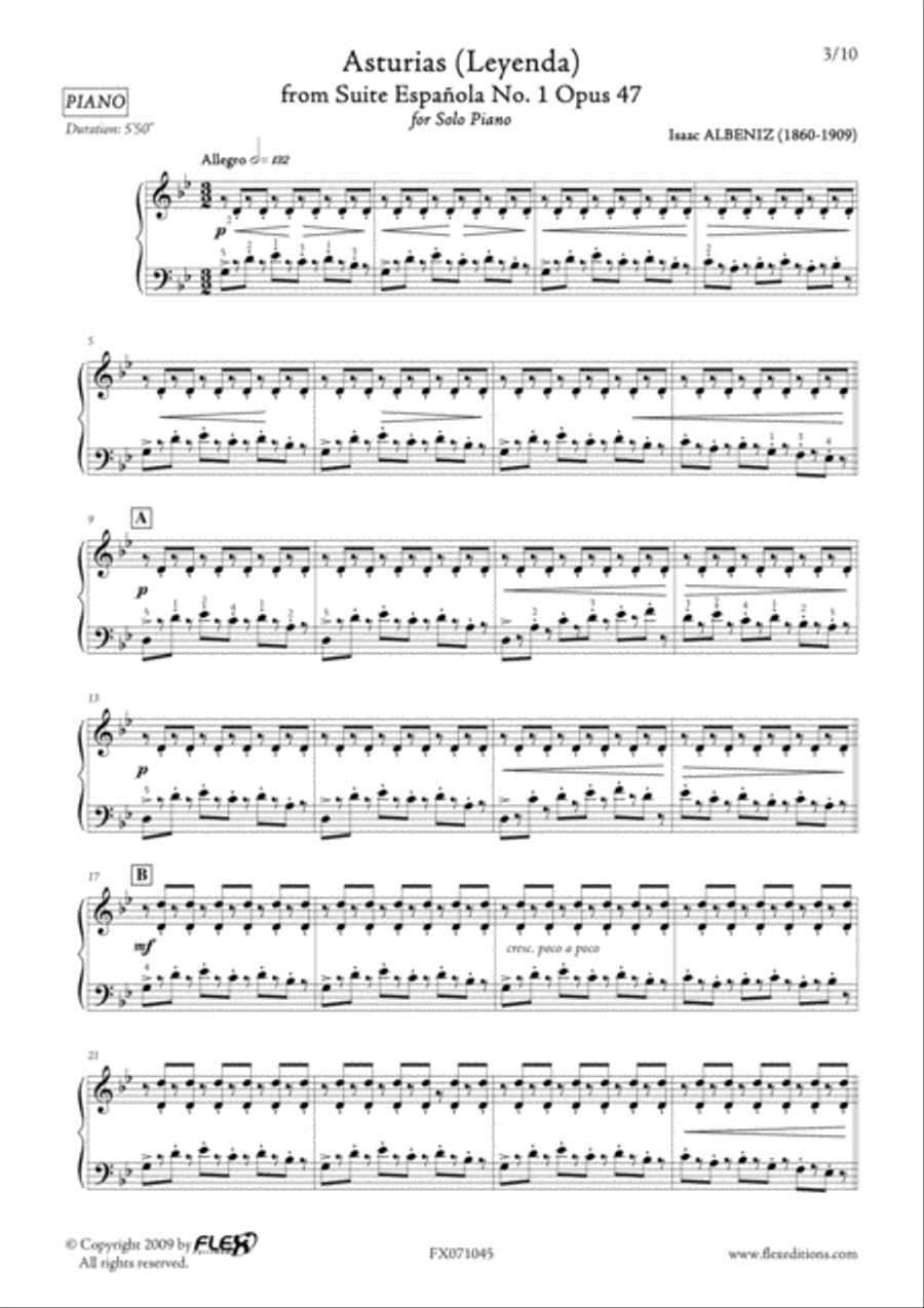 Asturias (Leyenda) Asturias (Leyenda) Piano Solo scores gallery preview page 3