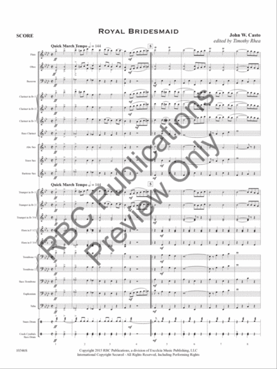 Royal Bridesmaids Concert Band scores gallery preview page 3