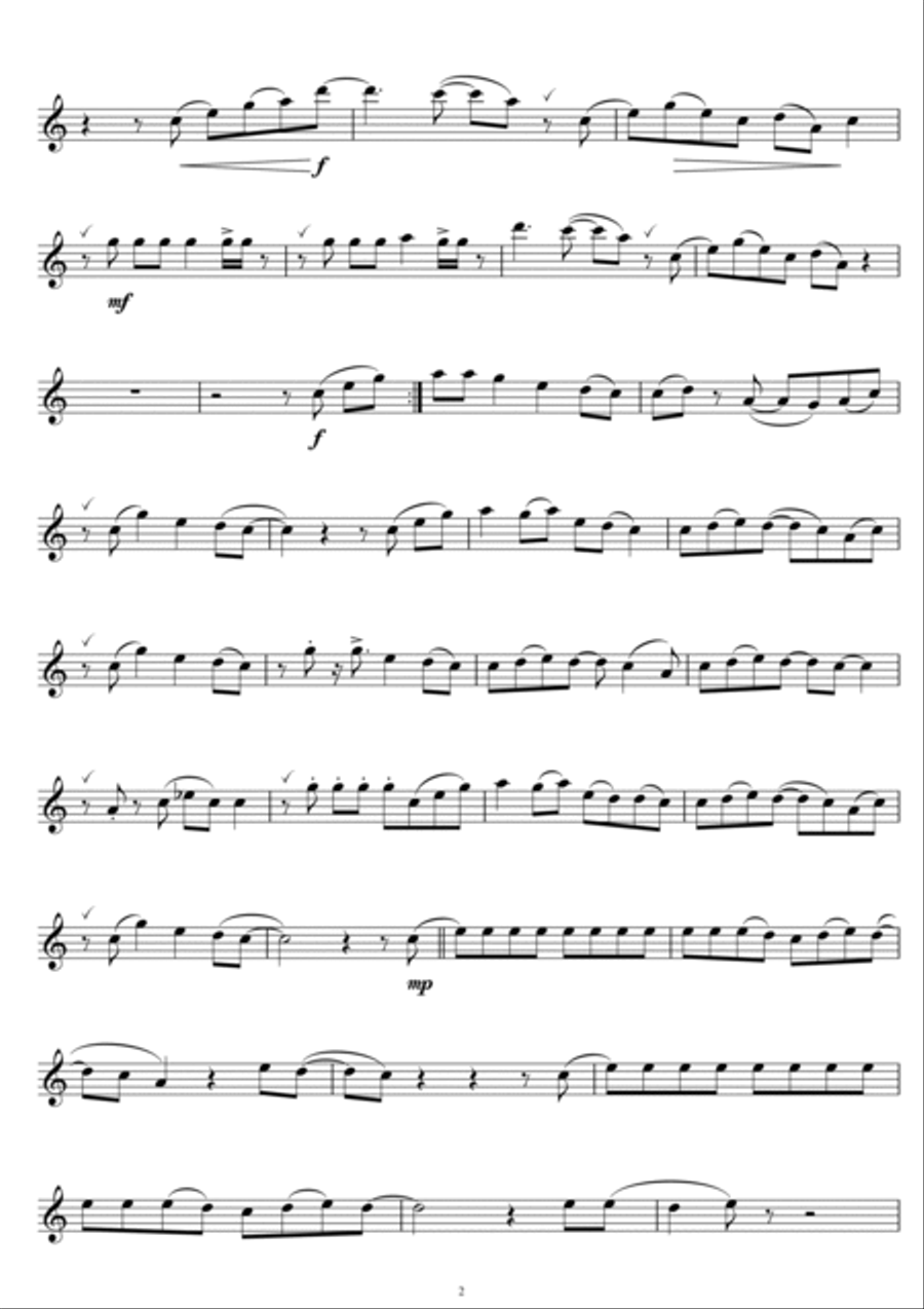 Forget You Flute Solo scores gallery preview page 2