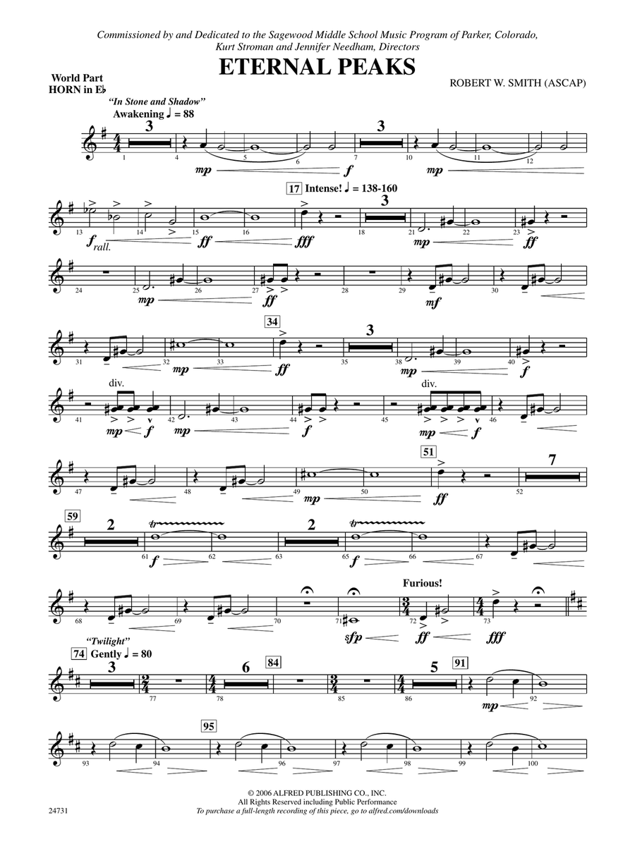 Eternal Peaks: (World Part) 1st Horn in E-flat