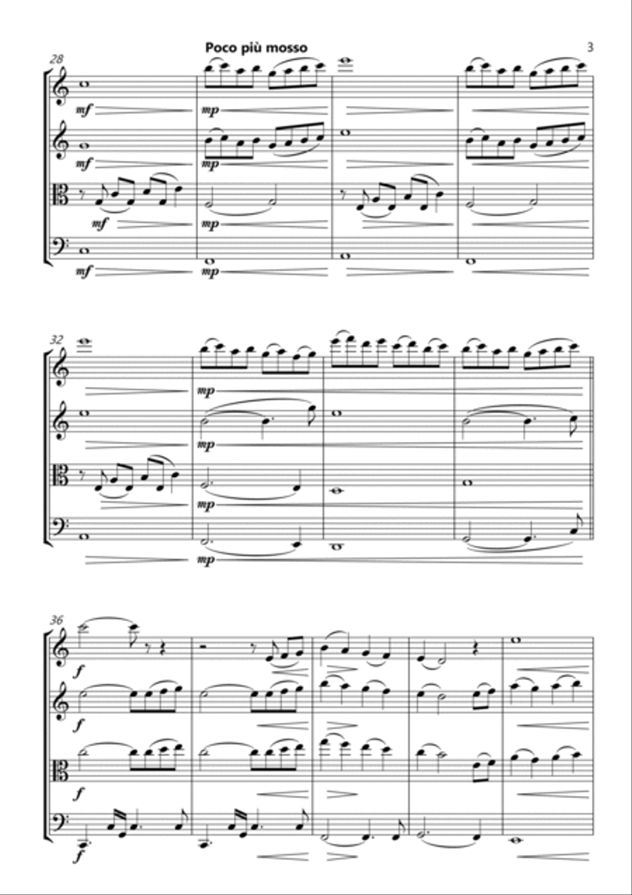 Portuguese Love Theme String Quartet scores gallery preview page 3