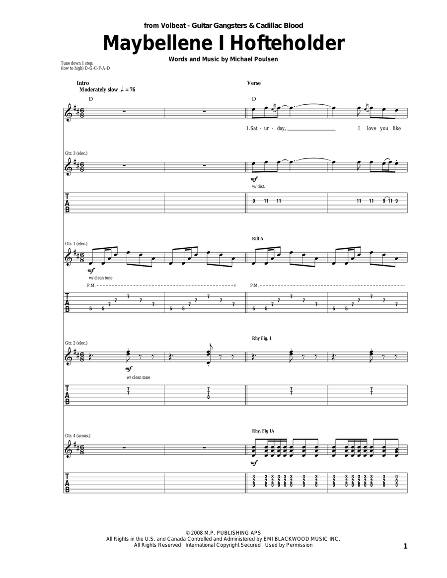 Maybellene I Hofteholder Acoustic Guitar scores gallery preview page 1