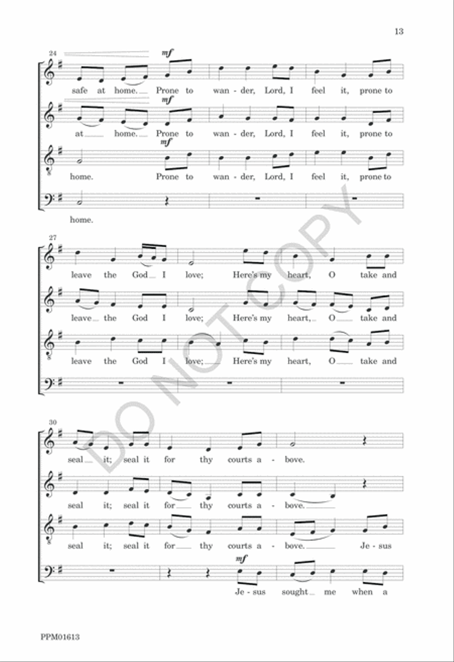 Nine American Folk Hymns 4-Part scores gallery preview page 16