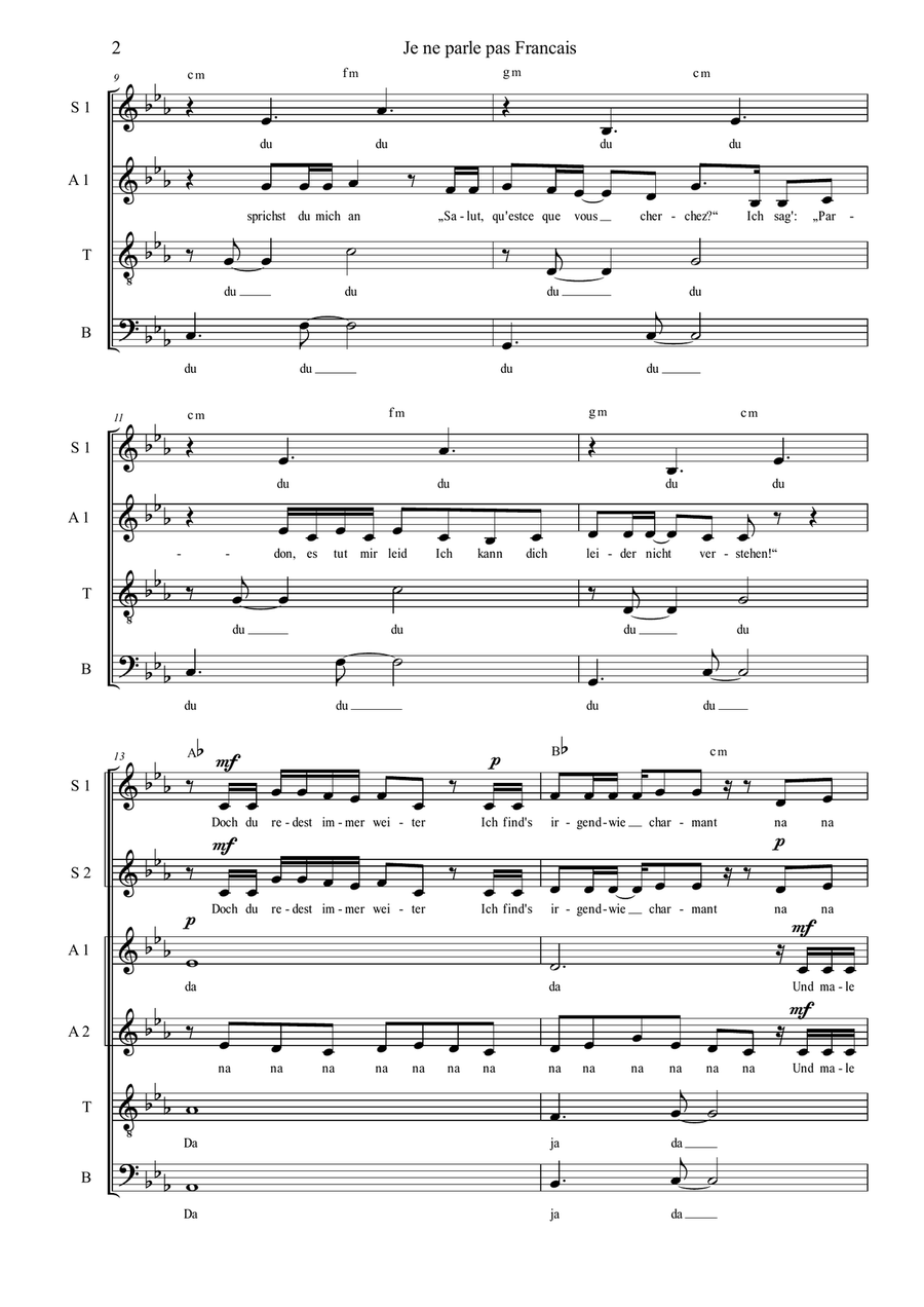 Je Ne Parle Pas Francais Divisi scores gallery preview page 2