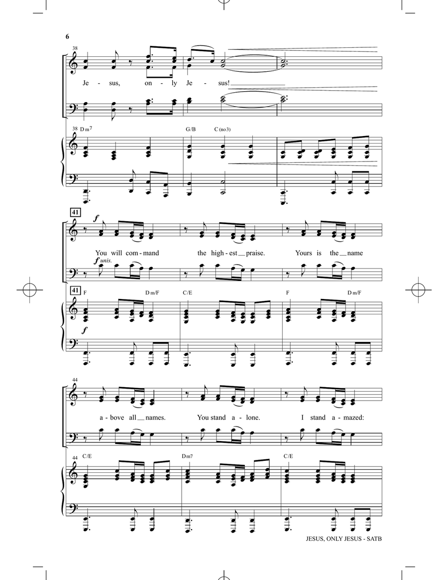 Jesus, Only Jesus Jesus, Only Jesus 4-Part scores gallery preview page 5
