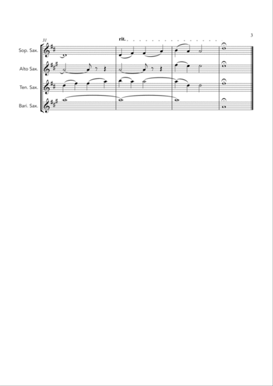Evening Prayer (Abendsegen), Humperdinck - SATB saxophone quartet Saxophone Quartet scores gallery preview page 3