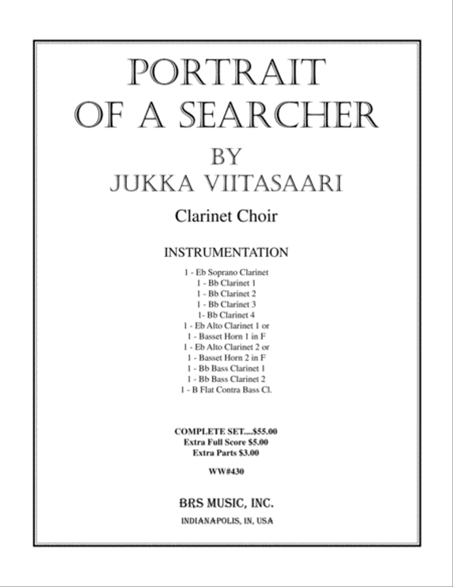 Portrait of a Searcher Portrait of a Searcher Clarinet Choir scores gallery preview page 1