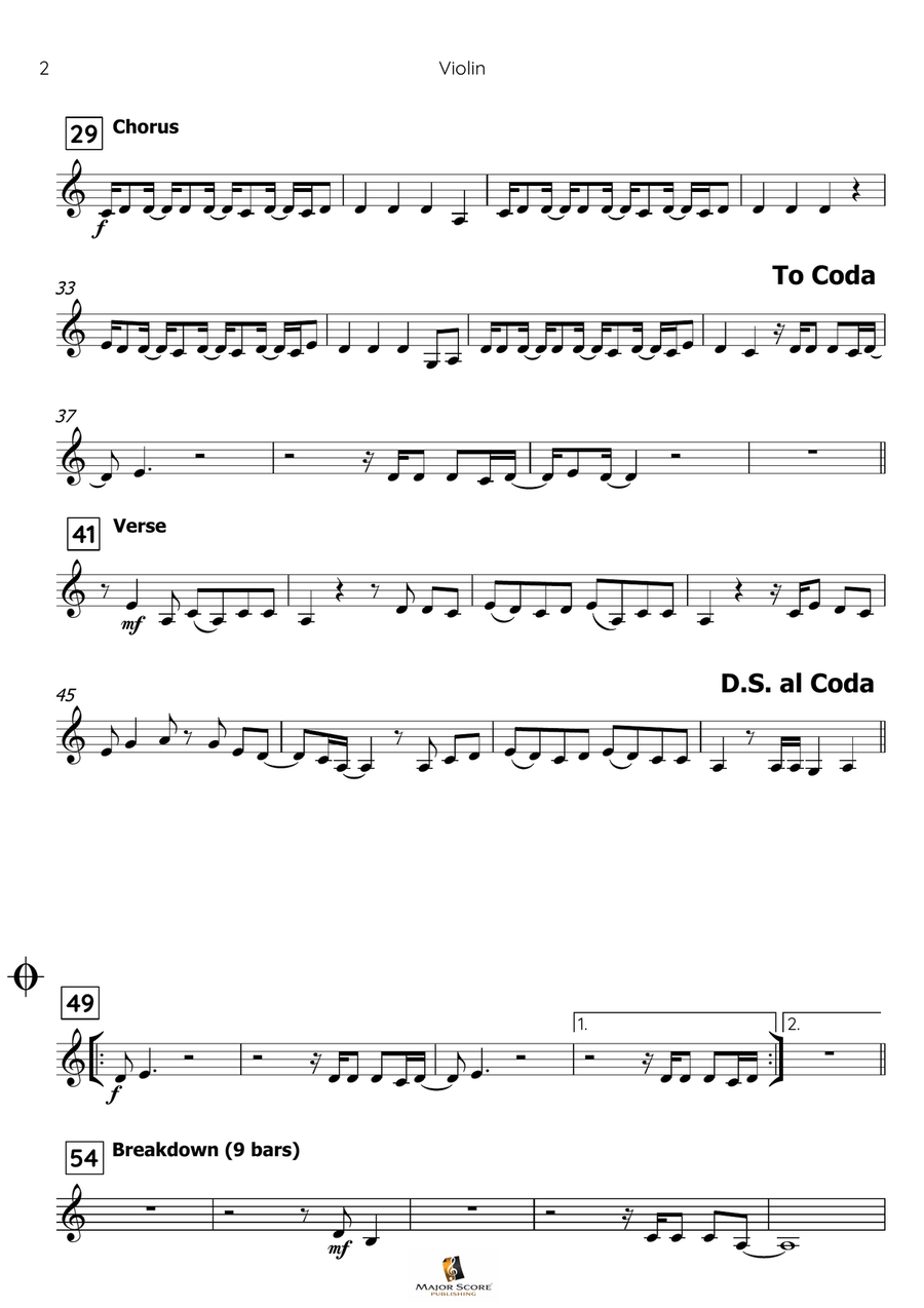 Can't Stop The Feeling! Violin Solo scores gallery preview page 3