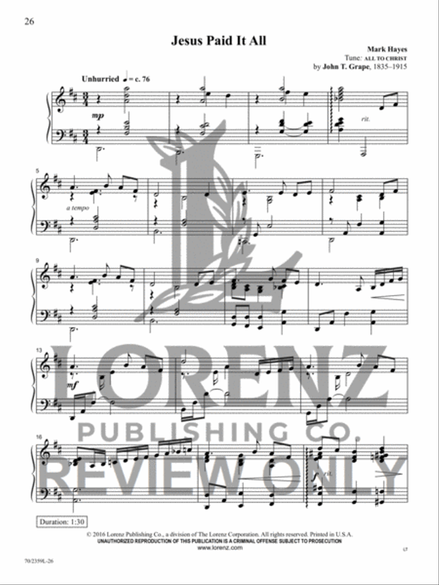 The Church Pianist's Library, Vol. 30 Piano Solo scores gallery preview page 20