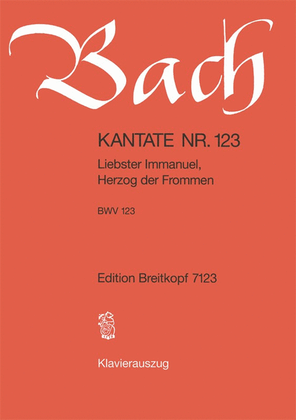 Book cover for Cantata BWV 123 "Liebster Immanuel, Herzog der Frommen"