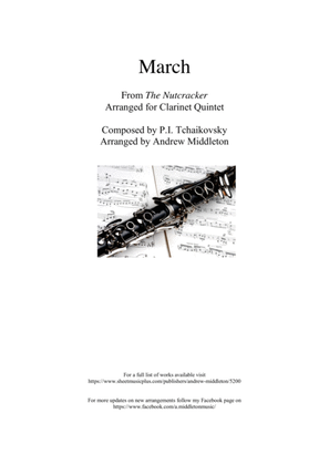 Book cover for "March" from The Nutcracker arranged for Clarinet Quintet