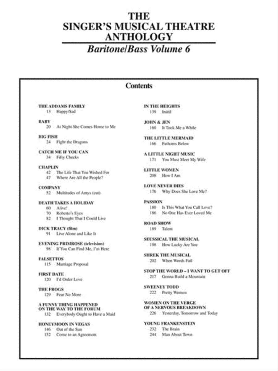 Singer's Musical Theatre Anthology – Volume 6