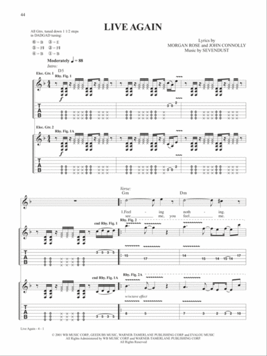 Live Again Guitar Tablature scores gallery preview page 1
