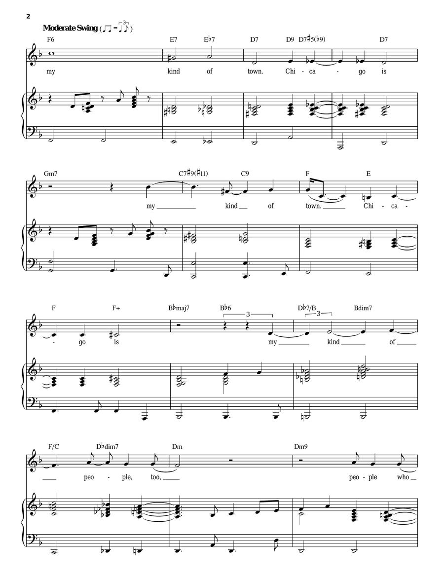 My Kind Of Town (Chicago Is) Piano, Vocal scores gallery preview page 2