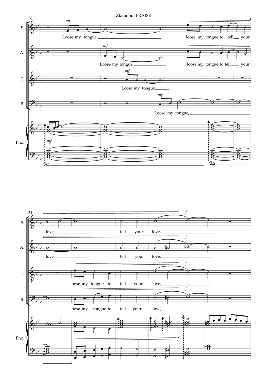 PRAISE for SATB Choir and Piano 4-Part scores gallery preview page 3