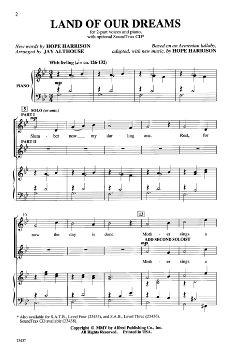 Land of Our Dreams 2-Part scores gallery preview page 2