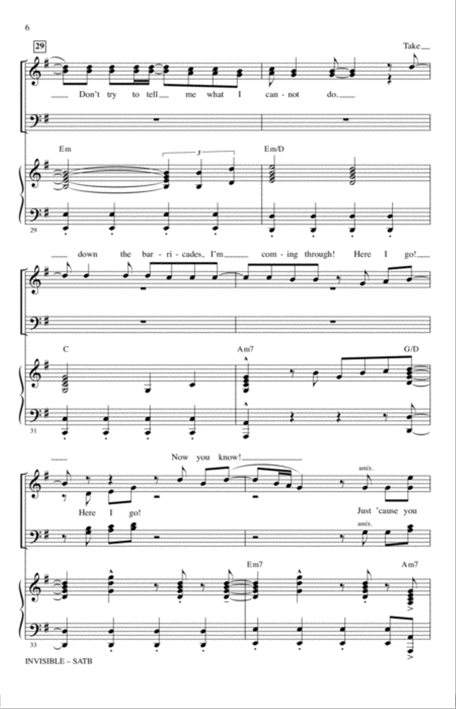 Invisible (arr. Ed Lojeski) 4-Part scores gallery preview page 5