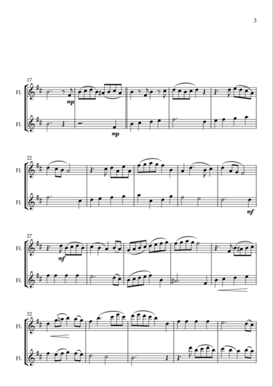 Leoni (The God of Abraham Praise), for Flute Duet Flute Duet scores gallery preview page 3