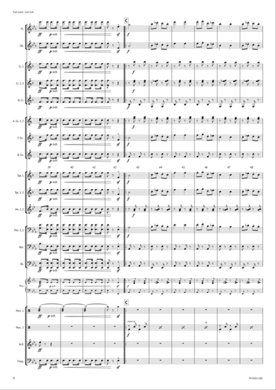 Can-Can (Orpheus in the Underworld) Concert Band scores gallery preview page 5
