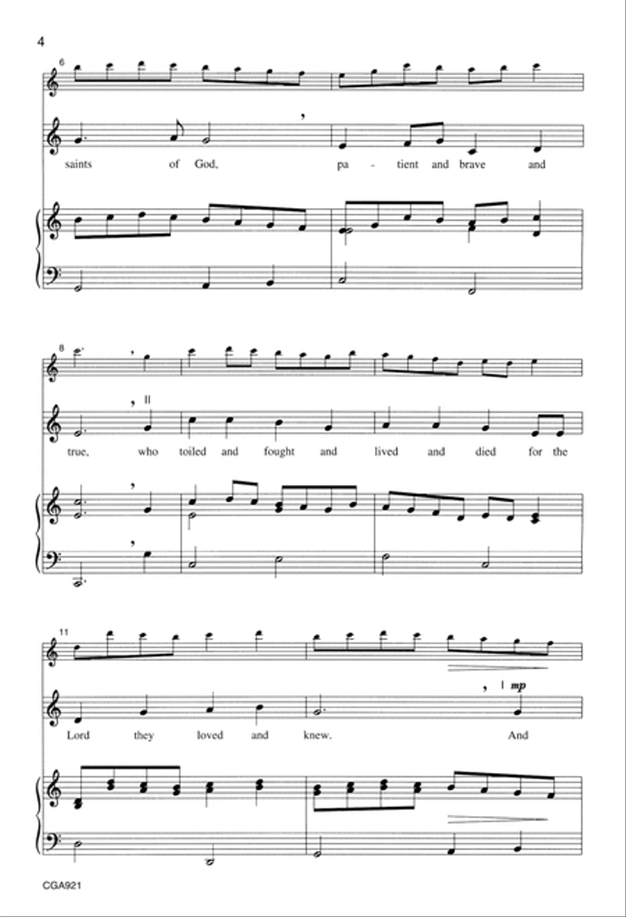 I Sing a Song of the Saints of God Choir scores gallery preview page 4