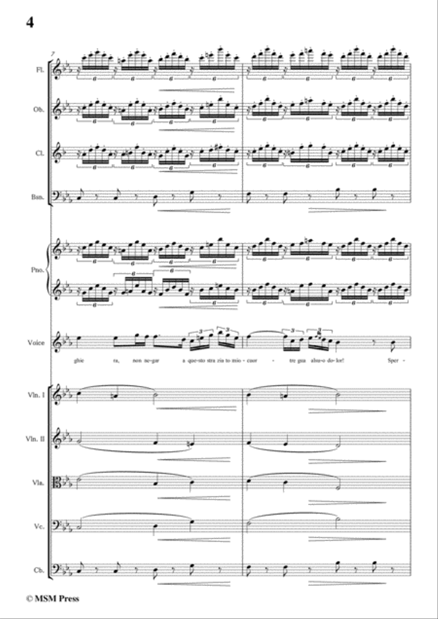 Schubert-Ave Maria in E flat Major,for woodwinds,piano,voice and strings Voice scores gallery preview page 6