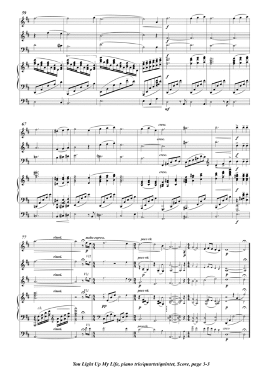 You Light Up My Life Piano Trio scores gallery preview page 3