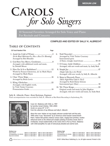 Carols for Solo Singers image number null