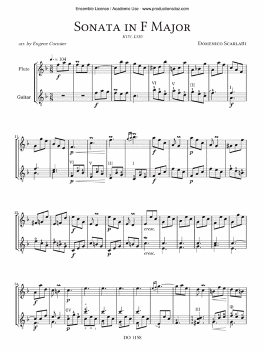 4 Sonatas K151, K296, K58, K445 Flute scores gallery preview page 2