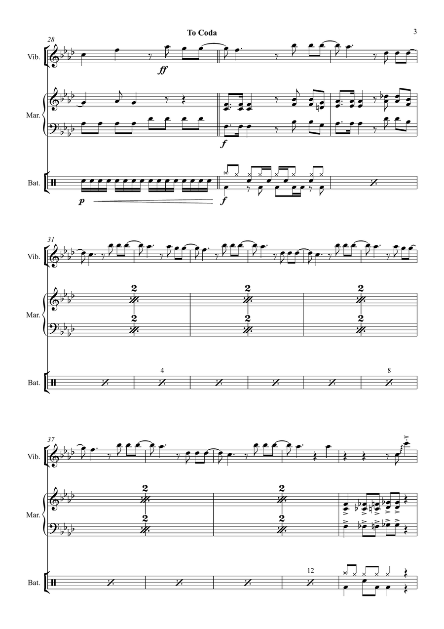Smells Like Teen Spirit Percussion Ensemble scores gallery preview page 5