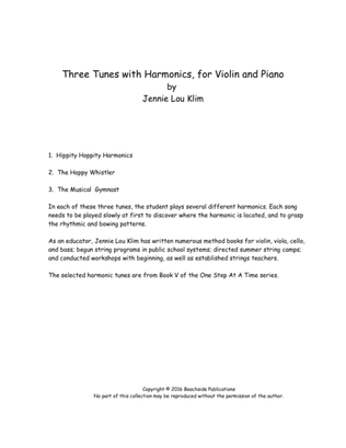 Three Tunes with Harmonics, for Violin and Piano