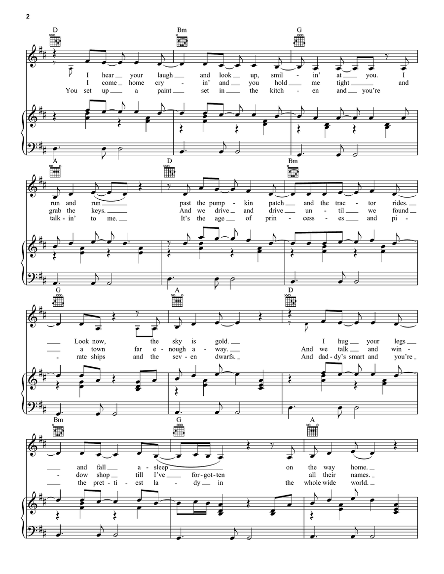 The Best Day The Best Day Piano, Vocal, Guitar scores gallery preview page 2