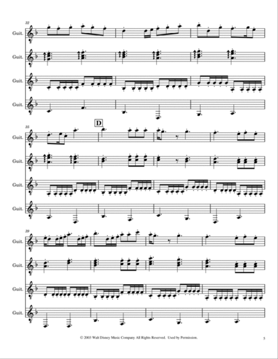 He's A Pirate Guitar Ensemble scores gallery preview page 5