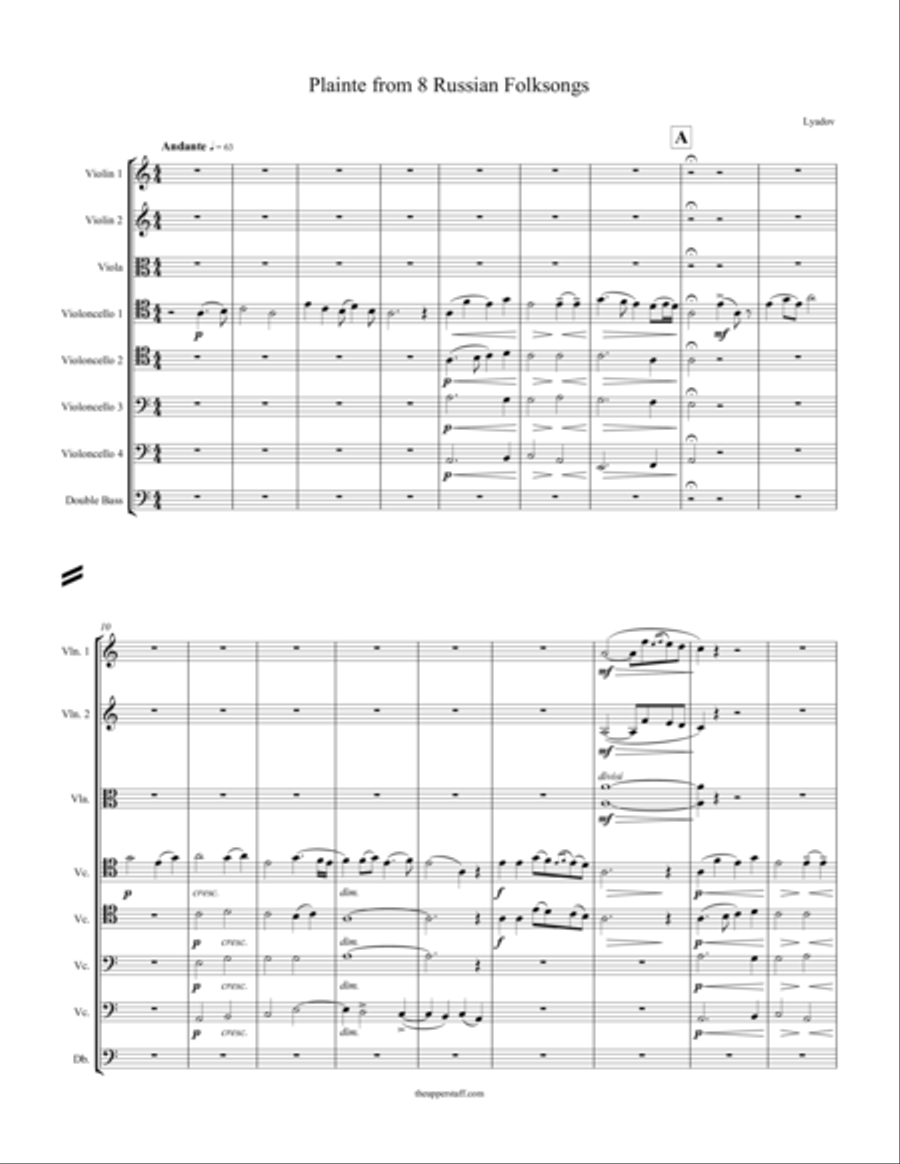 8 Russian Folksongs Plainte String Orchestra scores gallery preview page 1