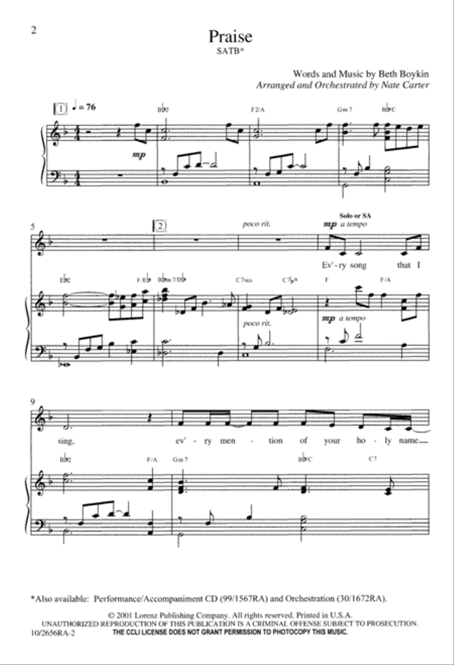 Praise 4-Part scores gallery preview page 2