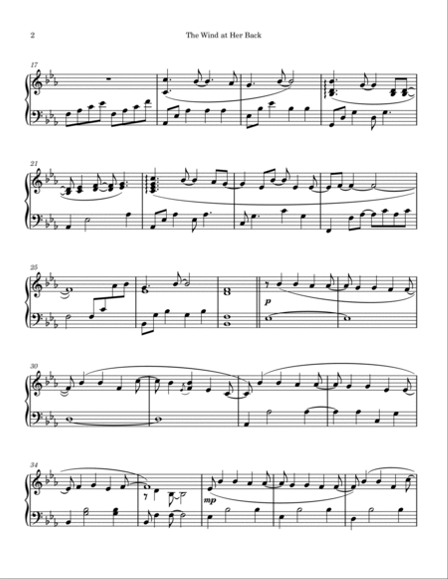 The Wind at Her Back Piano Solo scores gallery preview page 2