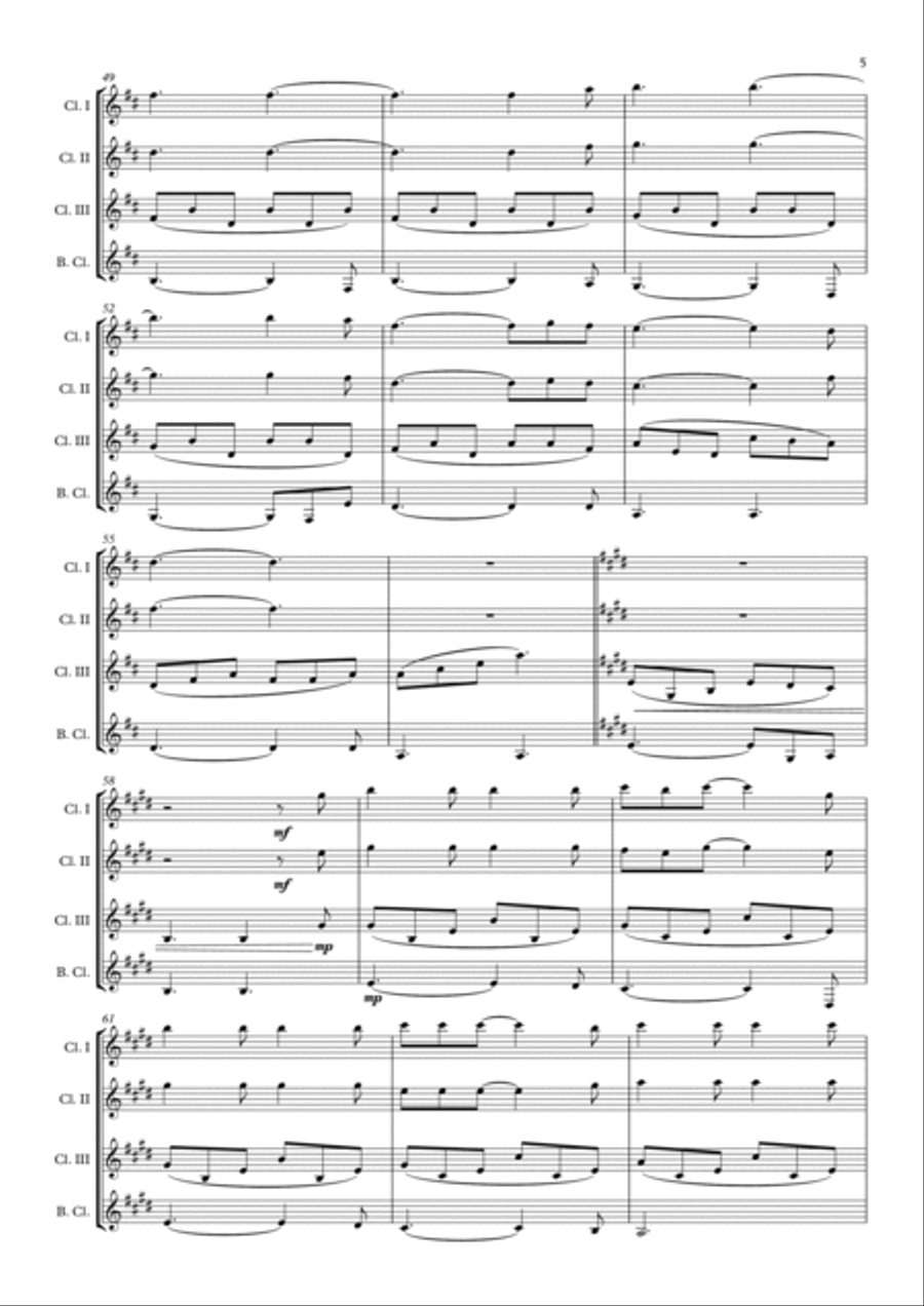 Hallelujah Woodwind Quartet scores gallery preview page 5