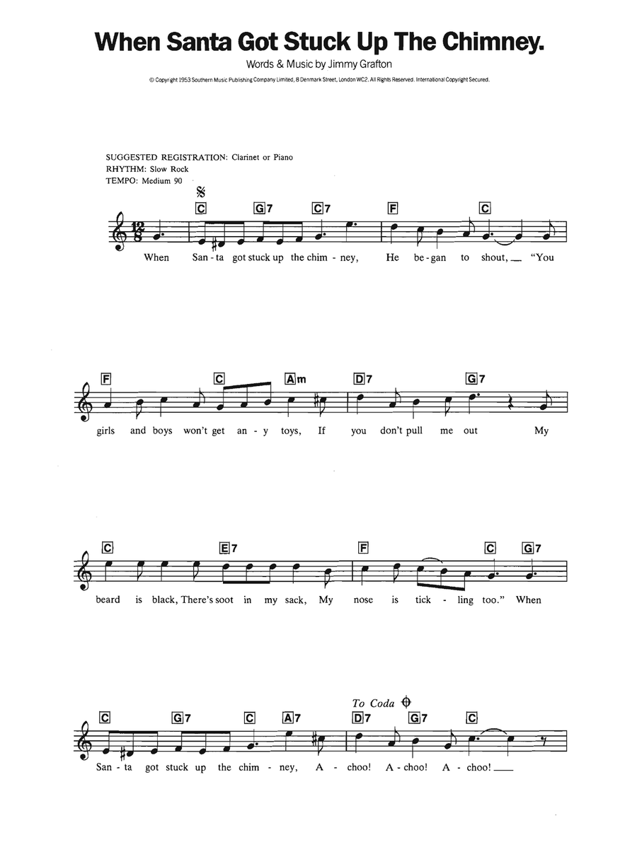 When Santa Got Stuck Up The Chimney Piano Solo scores gallery preview page 1