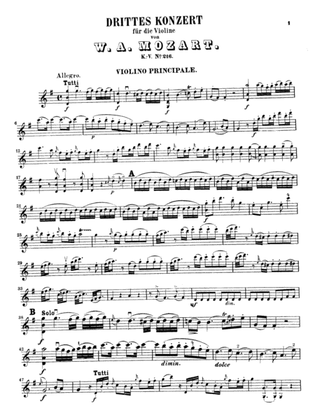 Book cover for Mozart: Violin Concerto No. 3 in G Major, K.216