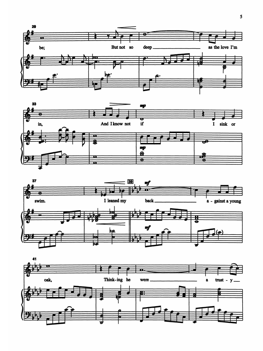 The Water Is Wide - Piano/Vocal Solo (Medium High) Piano, Vocal scores gallery preview page 3