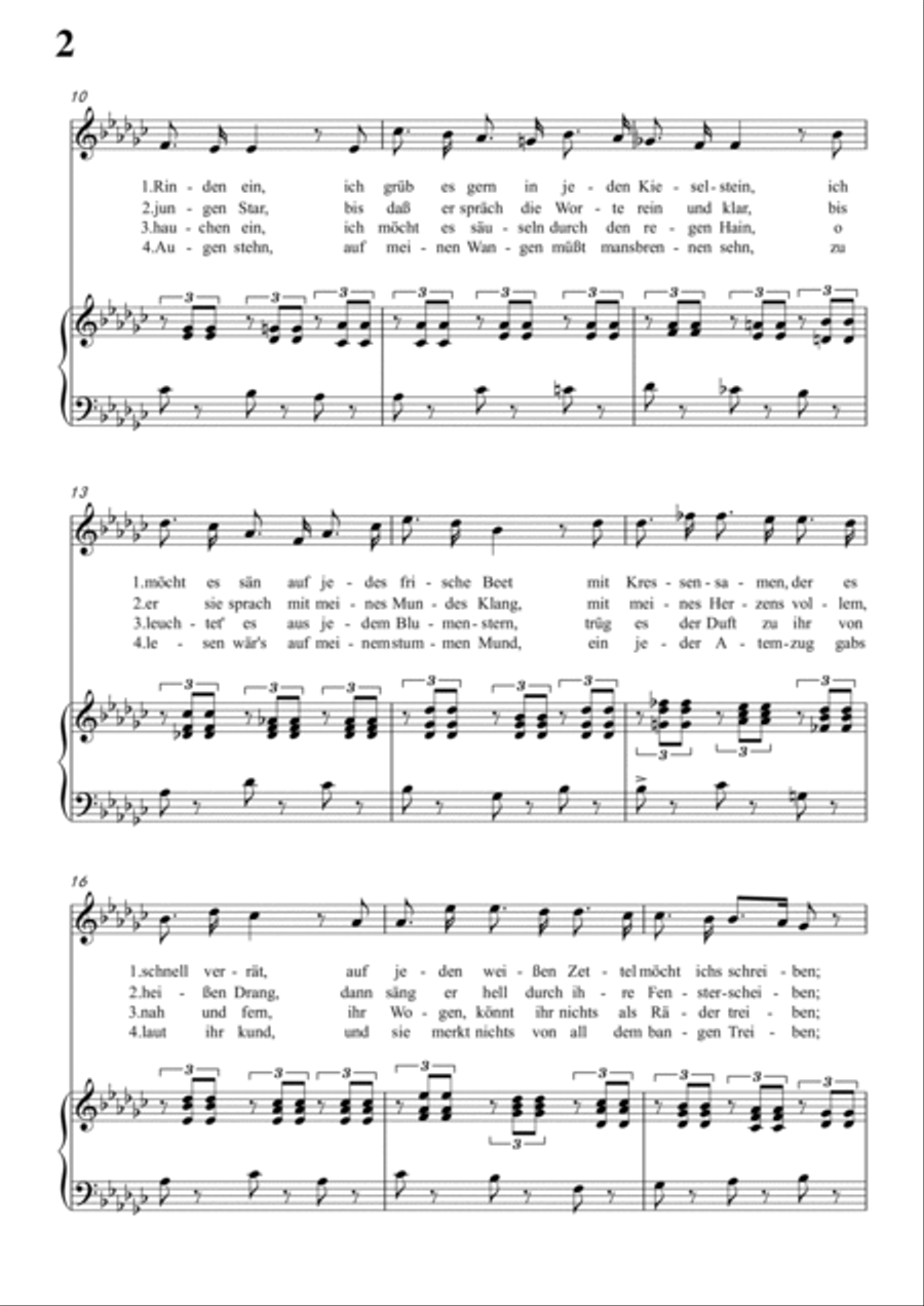 Schubert-Ungeduld in bG for Vocal and Piano Voice scores gallery preview page 3