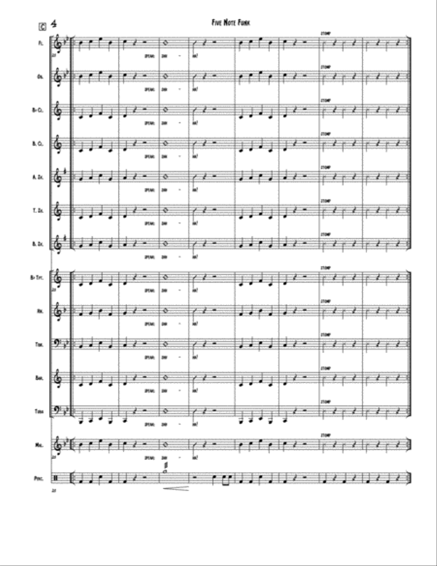 Five Note Funk Concert Band scores gallery preview page 6
