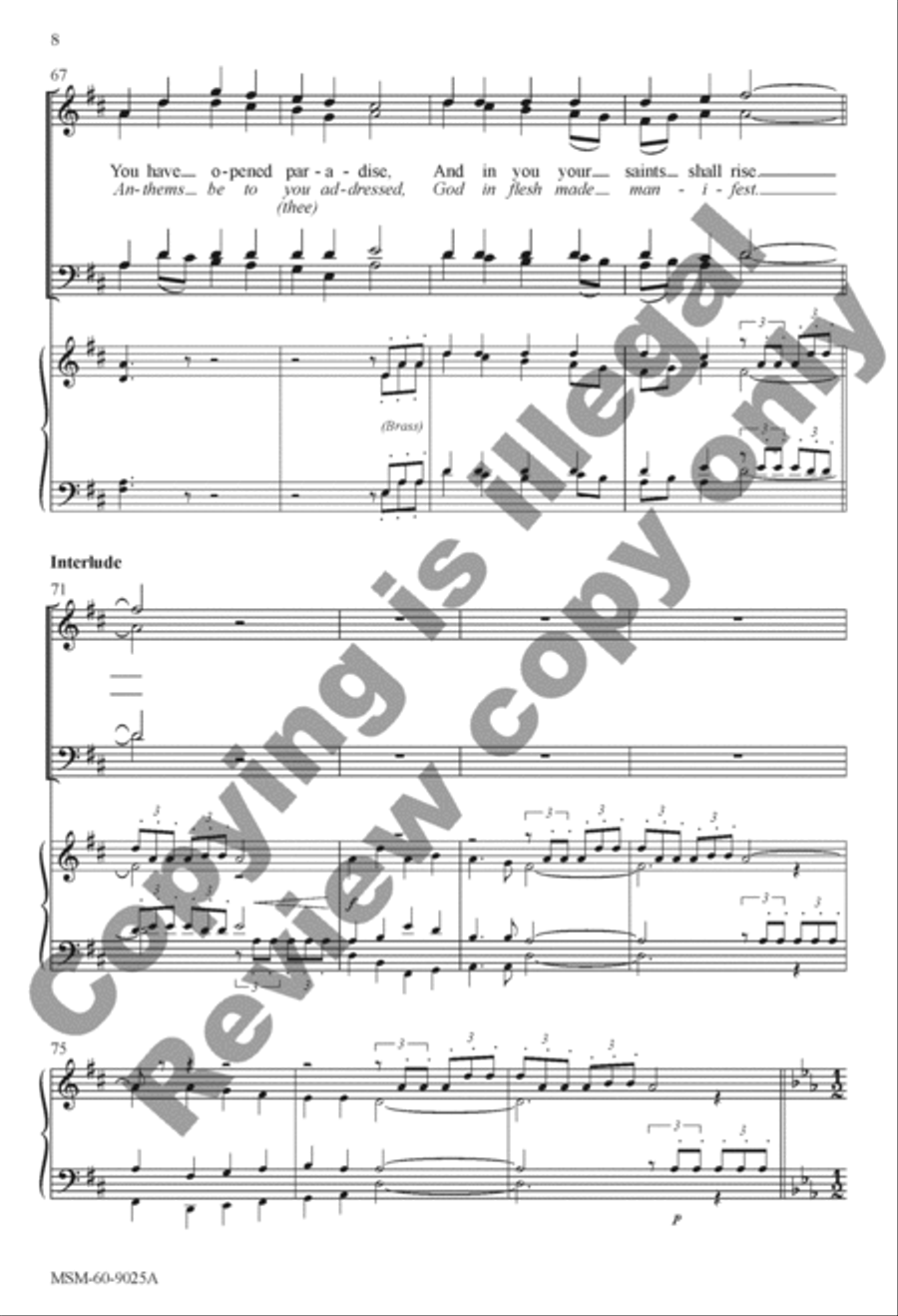 At the Lamb's High Feast We Sing Songs of Thankfulness and Praise 4-Part scores gallery preview page 8