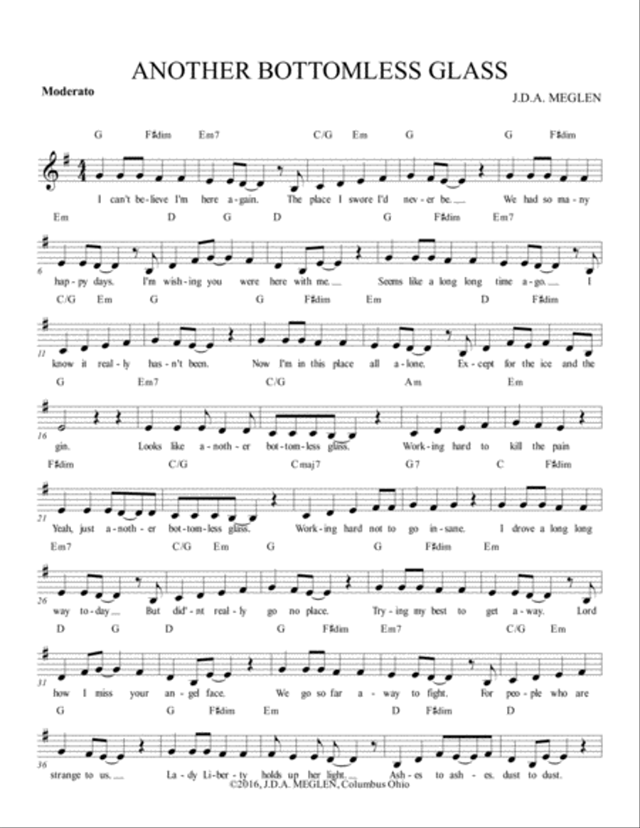 ANOTHER BOTTOMLESS GLASS ANOTHER BOTTOMLESS GLASS Small Ensemble scores gallery preview page 1