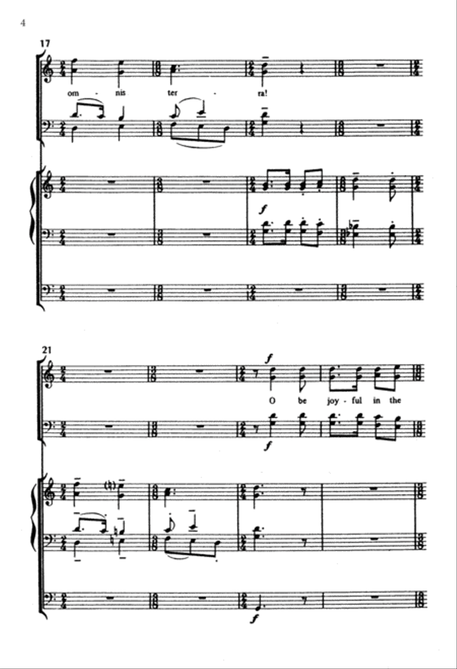 Jubilate Deo (O Be Joyful) 4-Part scores gallery preview page 4