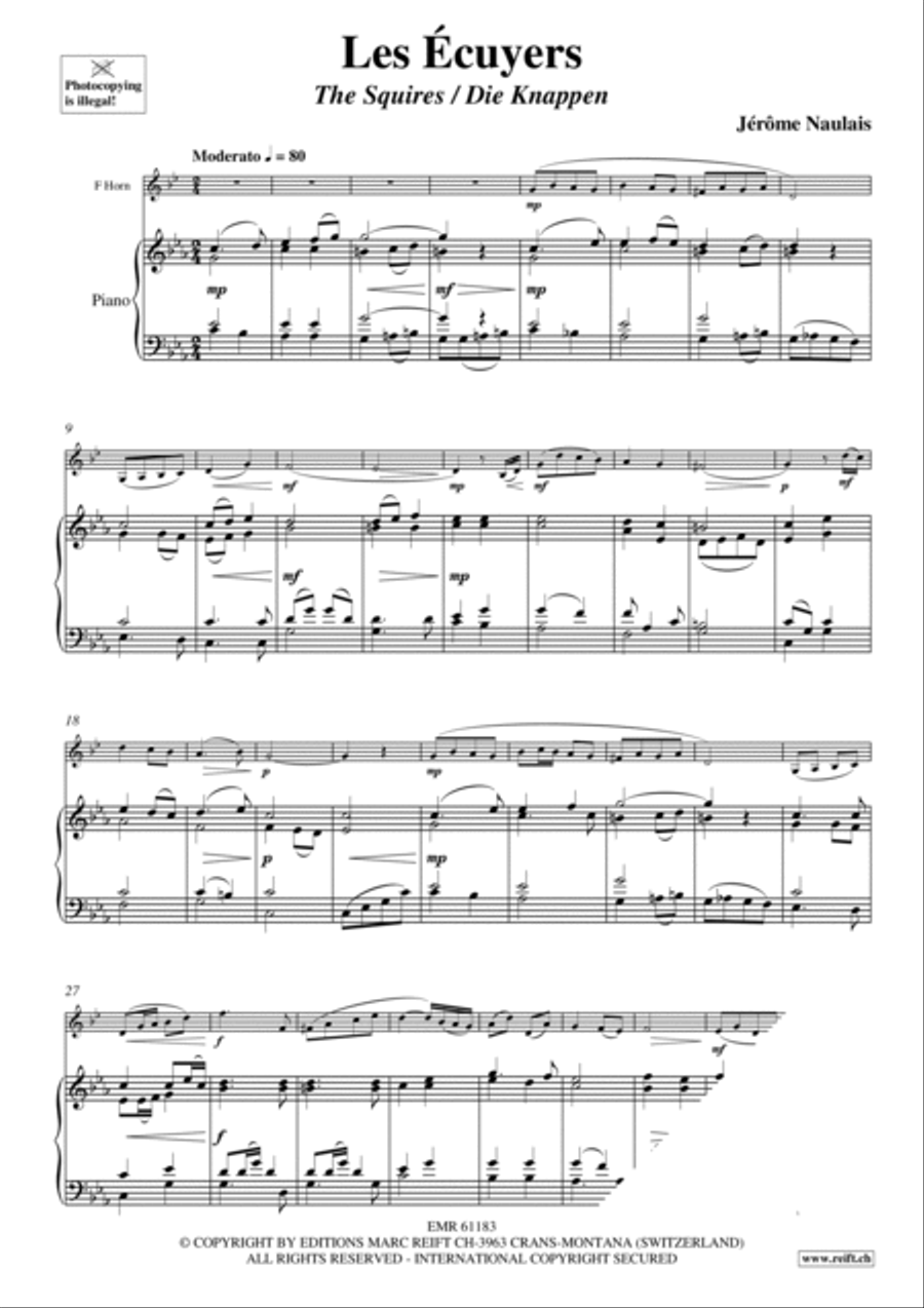 Les Ecuyers Horn scores gallery preview page 5