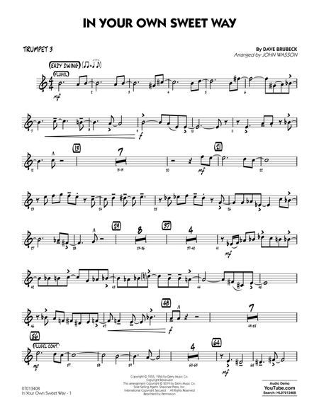 In Your Own Sweet Way (arr. John Wasson) - Trumpet 3